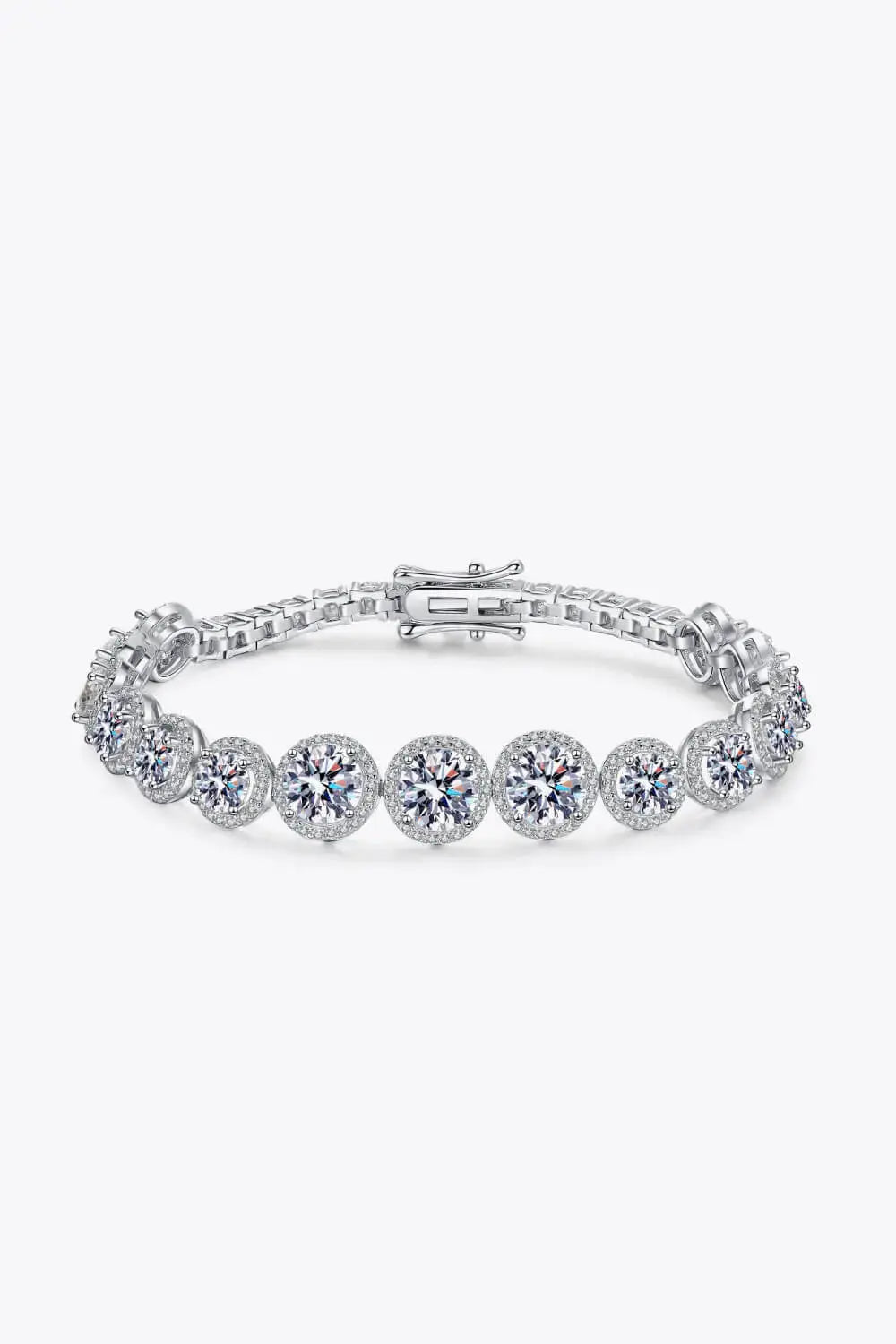 Lovcia 925 Sterling Silver 10.4 Carat Moissanite Bracelet-Bracelets-Silver-One Size-Silver