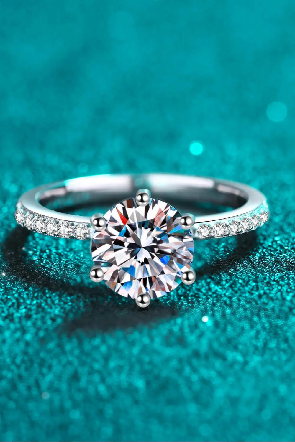 Lovcia 925 Sterling Silver 2 Carat Moissanite Ring-Rings-Silver-4-Silver