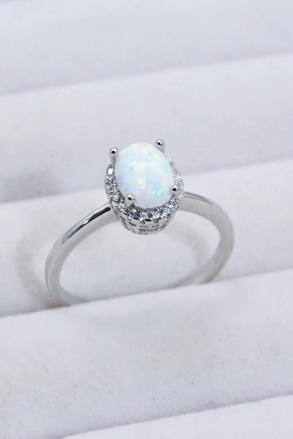 Lovcia 925 Sterling Silver 4-Prong Opal Ring-Rings-Opal-5-Opal