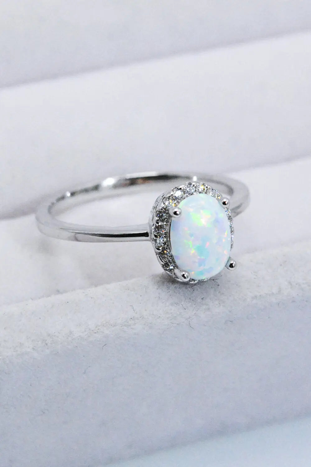 Lovcia 925 Sterling Silver 4-Prong Opal Ring-Rings-Opal-5-Opal