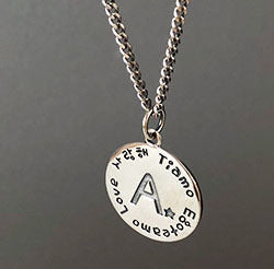 Lovcia 925 Sterling Silver A to Z Coin Pendant 17mm-Jewelry Making Kits-A-