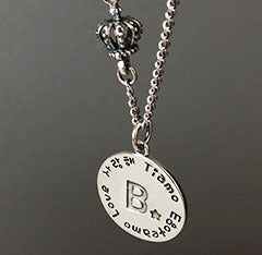Lovcia 925 Sterling Silver A to Z Coin Pendant 17mm-Jewelry Making Kits-B-