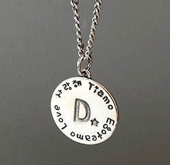 Lovcia 925 Sterling Silver A to Z Coin Pendant 17mm-Jewelry Making Kits-D-