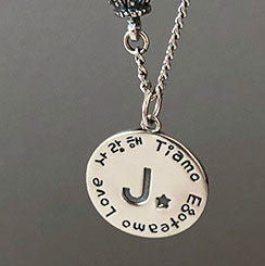 Lovcia 925 Sterling Silver A to Z Coin Pendant 17mm-Jewelry Making Kits-J-