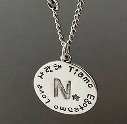 Lovcia 925 Sterling Silver A to Z Coin Pendant 17mm-Jewelry Making Kits-N-