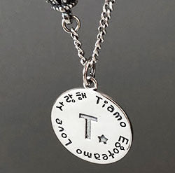 Lovcia 925 Sterling Silver A to Z Coin Pendant 17mm-Jewelry Making Kits-T-
