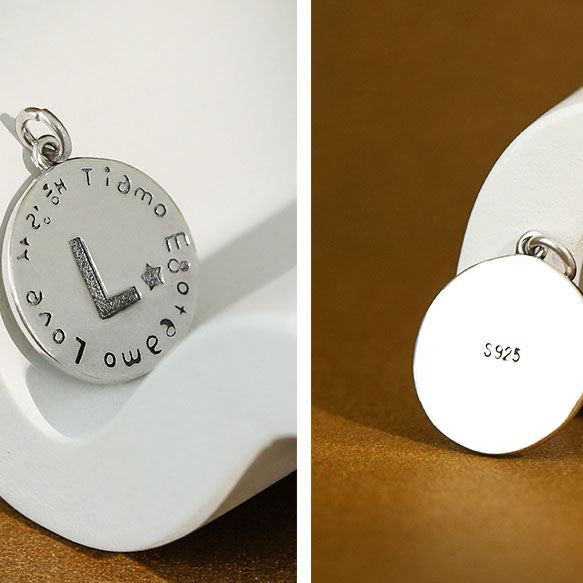 Lovcia 925 Sterling Silver A to Z Coin Pendant 17mm-Jewelry Making Kits-Z-