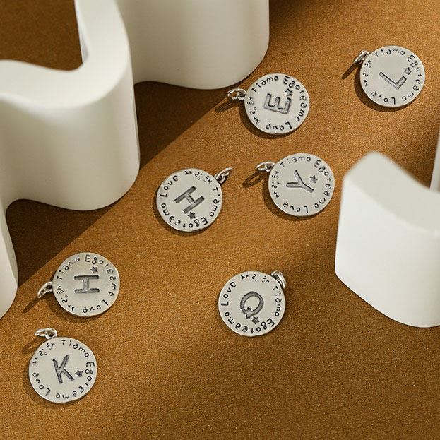 Lovcia 925 Sterling Silver A to Z Coin Pendant 17mm-Jewelry Making Kits-Z-