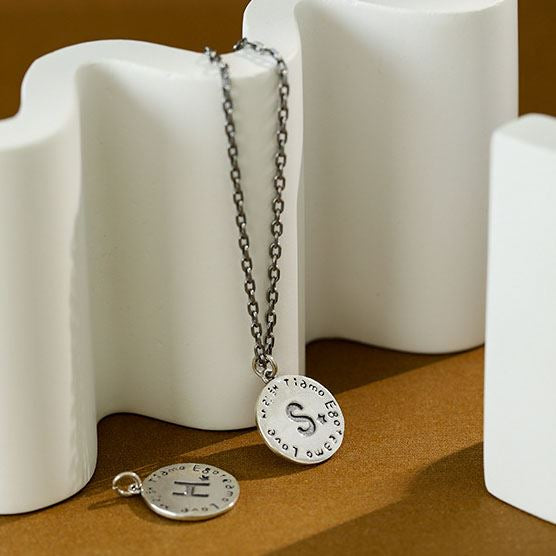 Lovcia 925 Sterling Silver A to Z Coin Pendant 17mm-Jewelry Making Kits-Z-