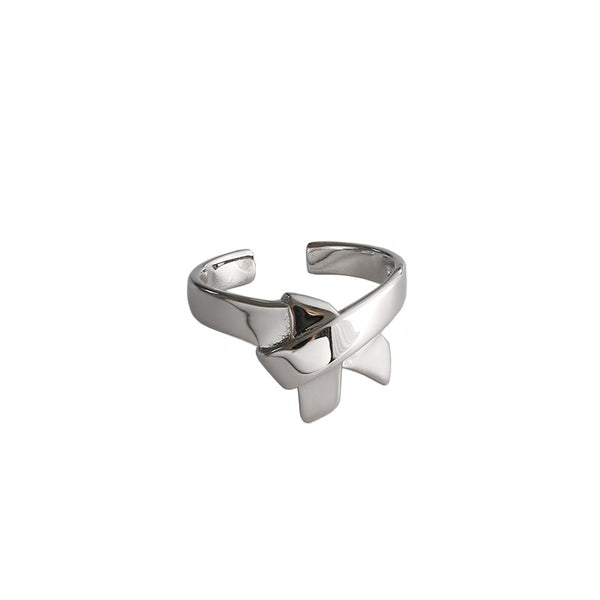 Lovcia 925 Sterling Silver Adjustable Bow Ring Gold Plated-Rings-Yellow Gold-Yellow Gold
