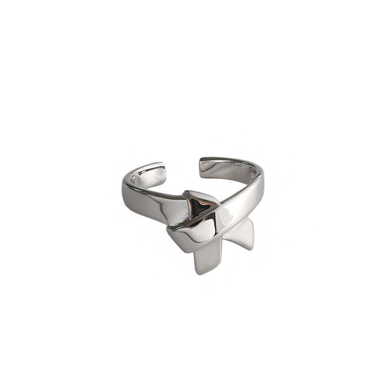 Lovcia 925 Sterling Silver Adjustable Bow Ring Gold Plated-Rings-Yellow Gold-Yellow Gold