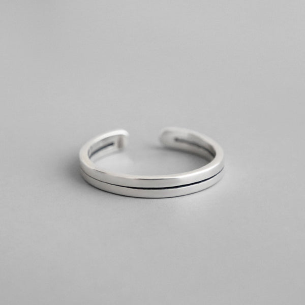Lovcia 925 Sterling Silver Adjustable Double Layer Ring-Rings-Vintage-Vintage