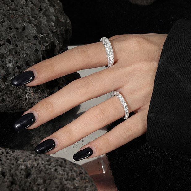 Lovcia 925 Sterling Silver Adjustable Glitter Ring Jewellery-Rings-Wide Ring & Us 8-Wide Ring & Us 8