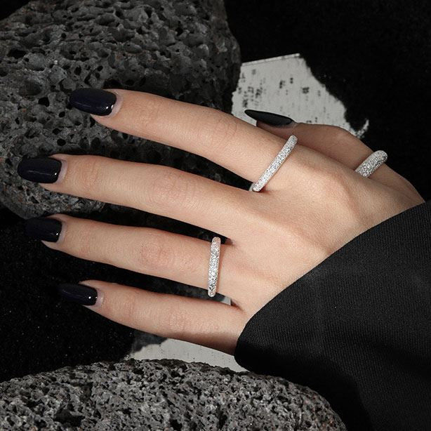Lovcia 925 Sterling Silver Adjustable Glitter Ring Jewellery-Rings-Wide Ring & Us 8-Wide Ring & Us 8