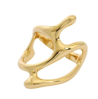 Lovcia 925 Sterling Silver Adjustable Hollow Geometry Ring-Rings-Yellow Gold-Yellow Gold