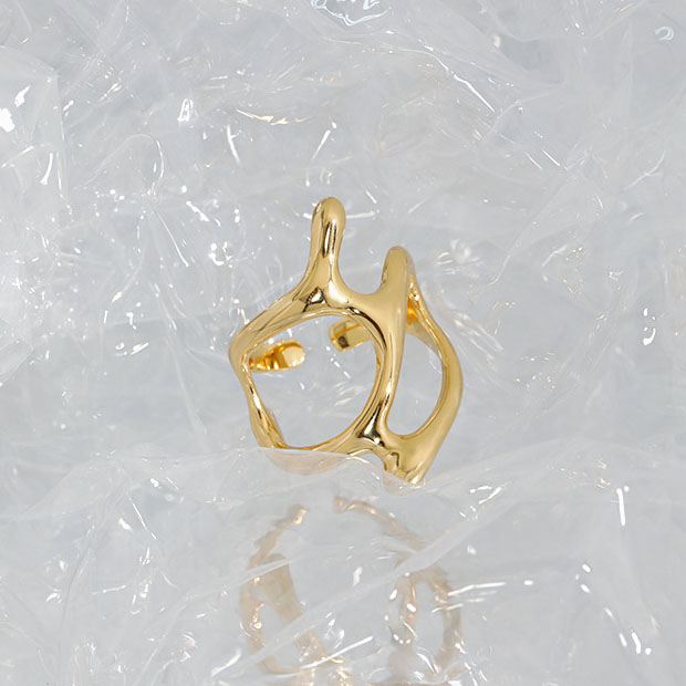 Lovcia 925 Sterling Silver Adjustable Hollow Geometry Ring-Rings-Yellow Gold-Yellow Gold