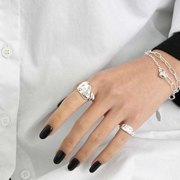 Lovcia 925 Sterling Silver Adjustable Irregular Ring-Rings-