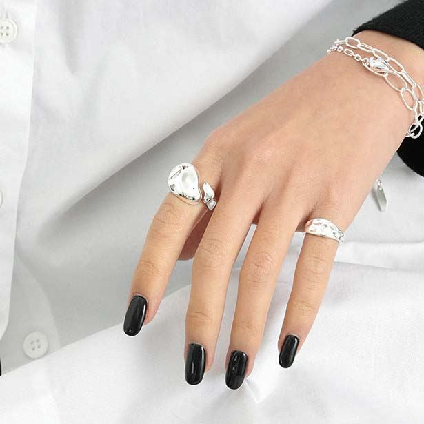 Lovcia 925 Sterling Silver Adjustable Irregular Ring-Rings-