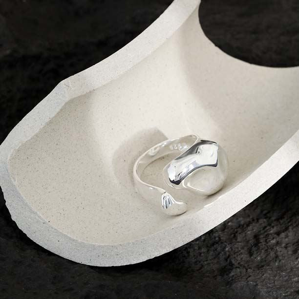 Lovcia 925 Sterling Silver Adjustable Irregular Ring-Rings-