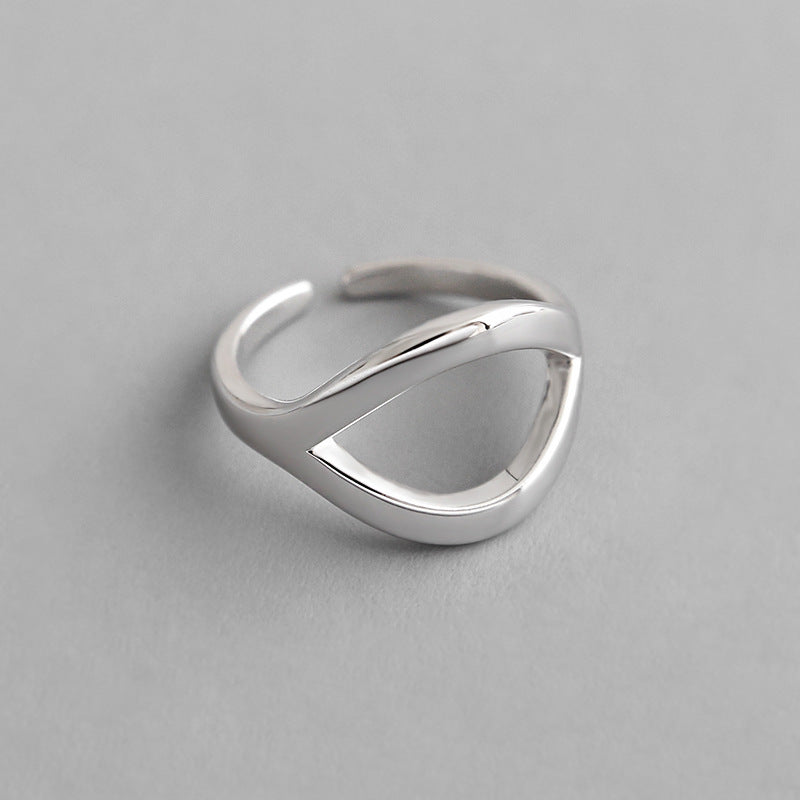 Lovcia 925 Sterling Silver Adjustable Open Mouth Ring-Rings-Rhodium & US 4-Rhodium & US 4