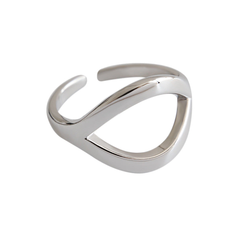 Lovcia 925 Sterling Silver Adjustable Open Mouth Ring-Rings-Rhodium & US 4-Rhodium & US 4