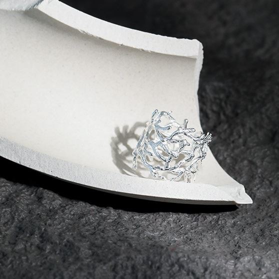 Lovcia 925 Sterling Silver Adjustable Ring Branch Texture-Rings-