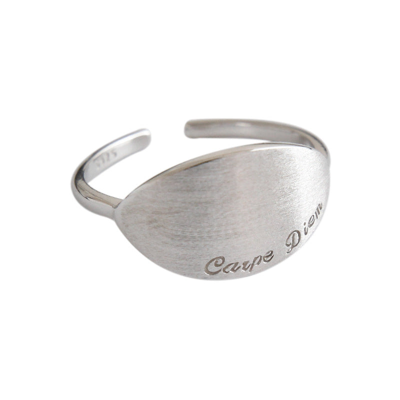 Lovcia 925 Sterling Silver Adjustable Ring Carpe Diem-Rings-Rhodium-Rhodium