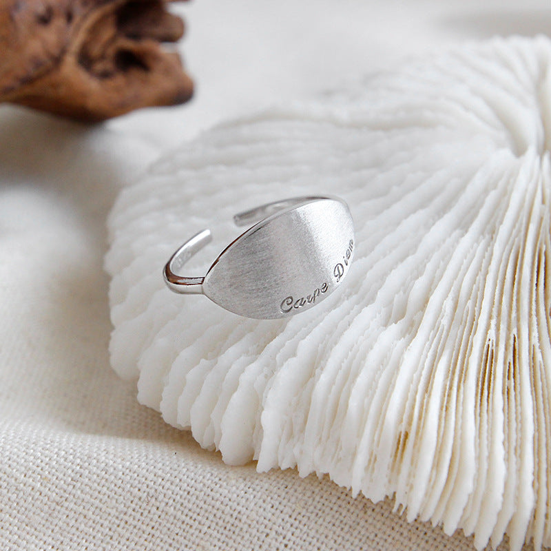 Lovcia 925 Sterling Silver Adjustable Ring Carpe Diem-Rings-Rhodium-Rhodium