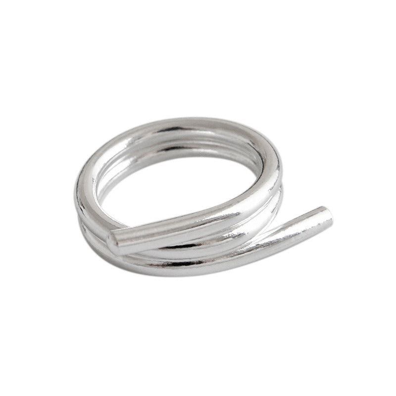Lovcia 925 Sterling Silver Adjustable Ring Cross Design-Rings-Rhodium-Rhodium