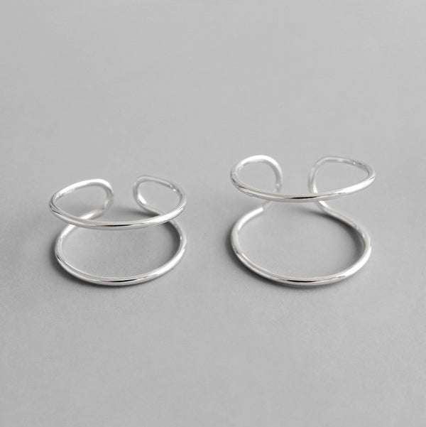 Lovcia 925 Sterling Silver Adjustable Ring Double Layer-Rings-#265 Narrow Ring-#265 Narrow Ring