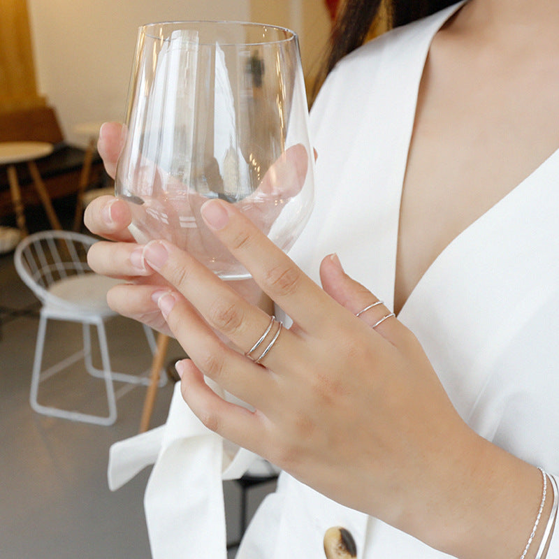 Lovcia 925 Sterling Silver Adjustable Ring Double Layer-Rings-#265 Narrow Ring-#265 Narrow Ring