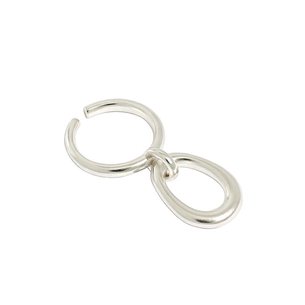 Lovcia 925 Sterling Silver Adjustable Ring Double Loop-Rings-Rhodium-Rhodium