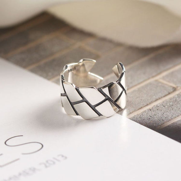 Lovcia 925 Sterling Silver Adjustable Ring Geometric-Rings-