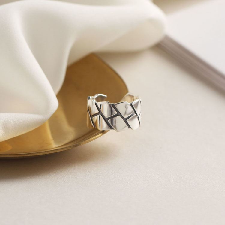 Lovcia 925 Sterling Silver Adjustable Ring Geometric-Rings-