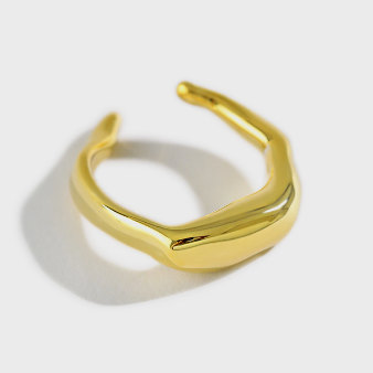 Lovcia 925 Sterling Silver Adjustable Ring Gold Plated-Rings-Yellow Gold-Yellow Gold