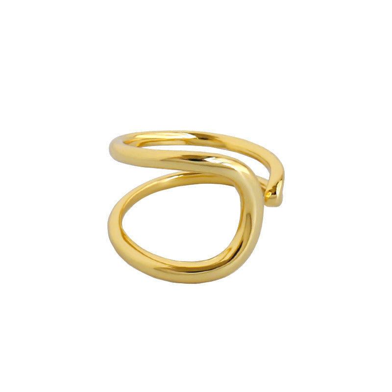 Lovcia 925 Sterling Silver Adjustable Ring Gold Plated-Rings-Yellow Gold-Yellow Gold