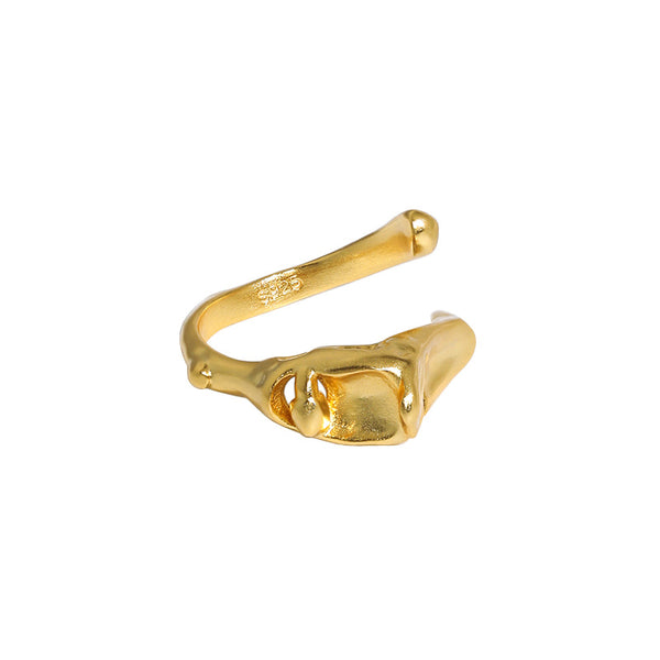 Lovcia 925 Sterling Silver Adjustable Ring Gold Tone-Rings-Yellow Gold-Yellow Gold