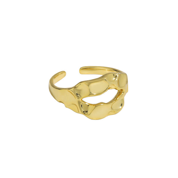 Lovcia 925 Sterling Silver Adjustable Ring Gold Tone-Rings-Yellow Gold-Yellow Gold