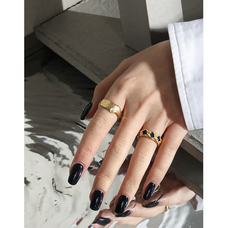 Lovcia 925 Sterling Silver Adjustable Ring Gold Tone-Rings-Yellow Gold-Yellow Gold
