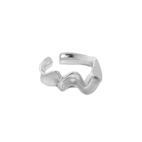 Lovcia 925 Sterling Silver Adjustable Ring Gold Wave-Rings-Yellow Gold-Yellow Gold