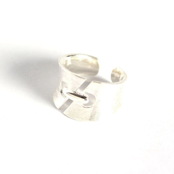 Lovcia 925 Sterling Silver Adjustable Ring Hollow Design-Rings-