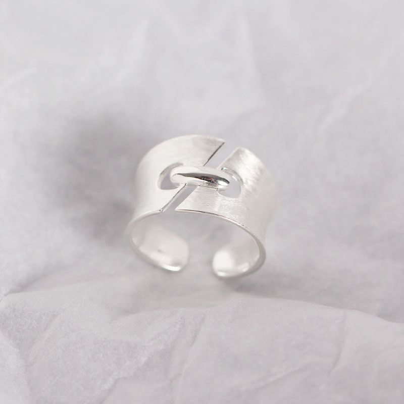 Lovcia 925 Sterling Silver Adjustable Ring Hollow Design-Rings-