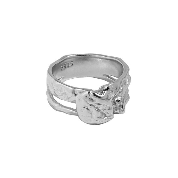 Lovcia 925 Sterling Silver Adjustable Ring Irregular-Rings-