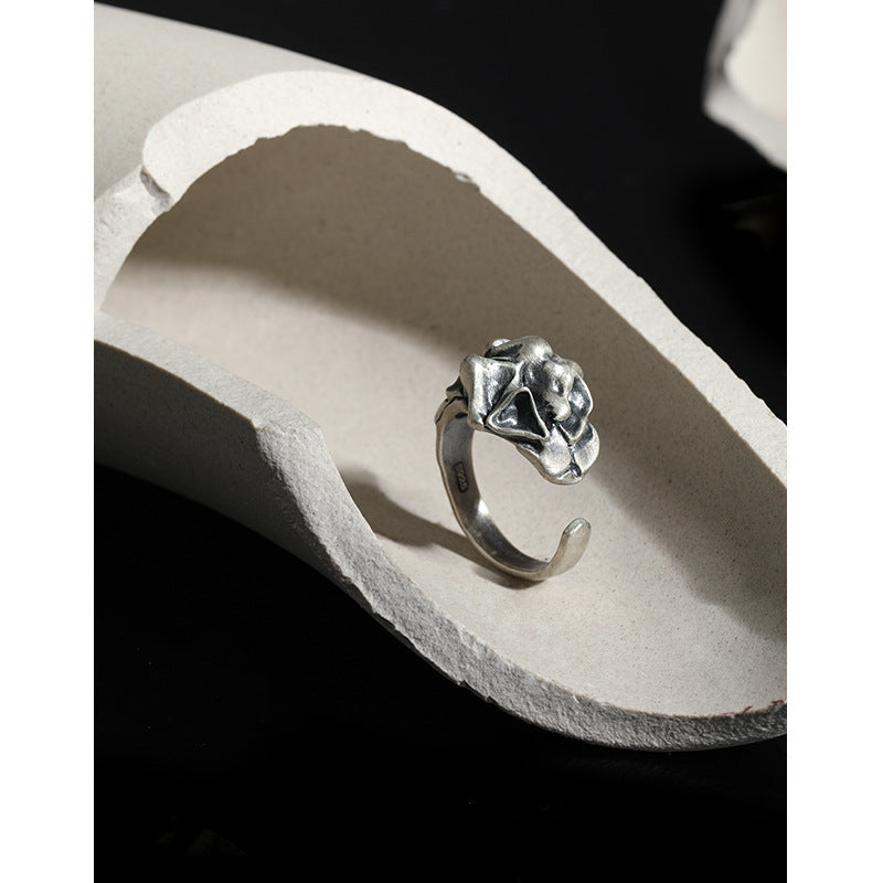 Lovcia 925 Sterling Silver Adjustable Ring Irregular Paper-Rings-Vintage-Vintage