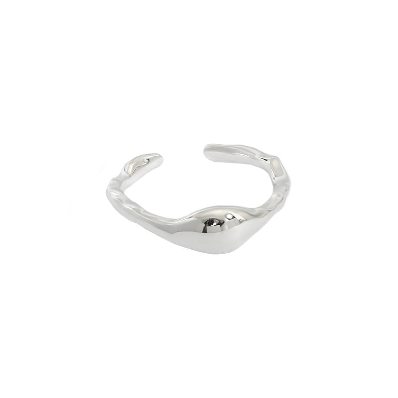 Lovcia 925 Sterling Silver Adjustable Ring Irregular Stone-Rings-US 3 (Adjustable)-US 3 (Adjustable)