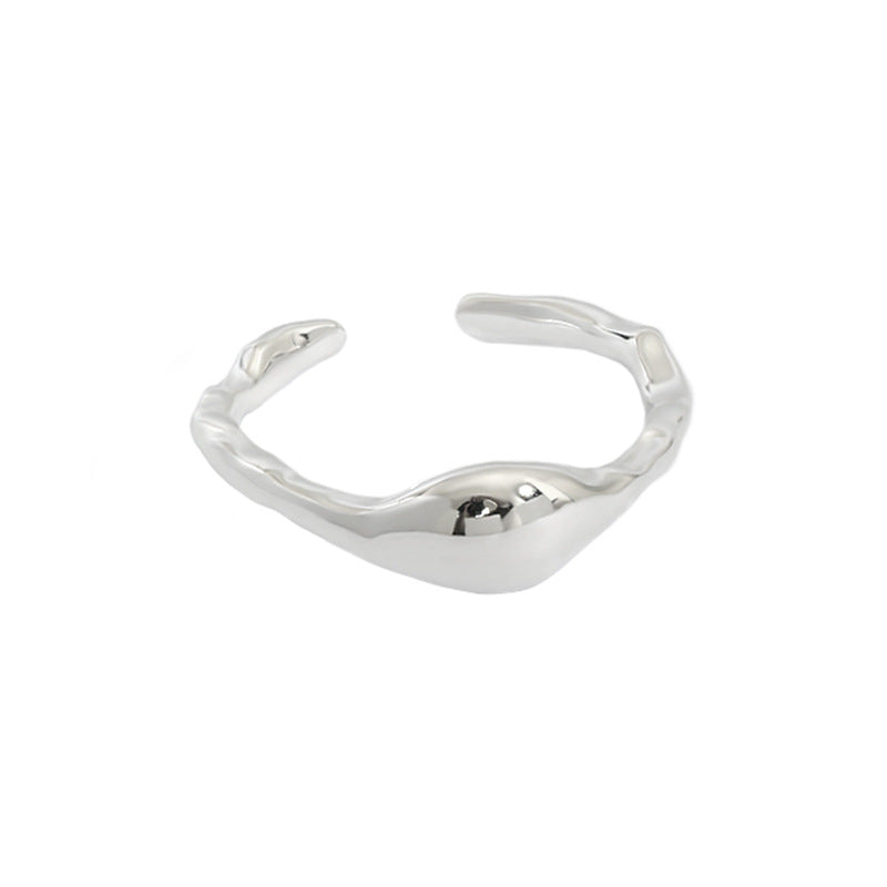 Lovcia 925 Sterling Silver Adjustable Ring Irregular Stone-Rings-US 6 (Adjustable)-US 6 (Adjustable)