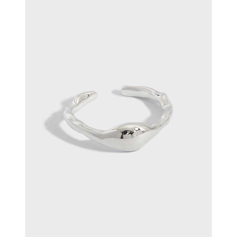 Lovcia 925 Sterling Silver Adjustable Ring Irregular Stone-Rings-US 6 (Adjustable)-US 6 (Adjustable)