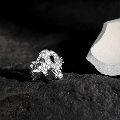 Lovcia 925 Sterling Silver Adjustable Ring Lava Texture-Rings-