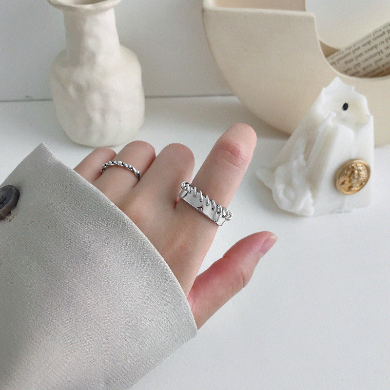 Lovcia 925 Sterling Silver Adjustable Ring with Circle Tassels Style-Rings-