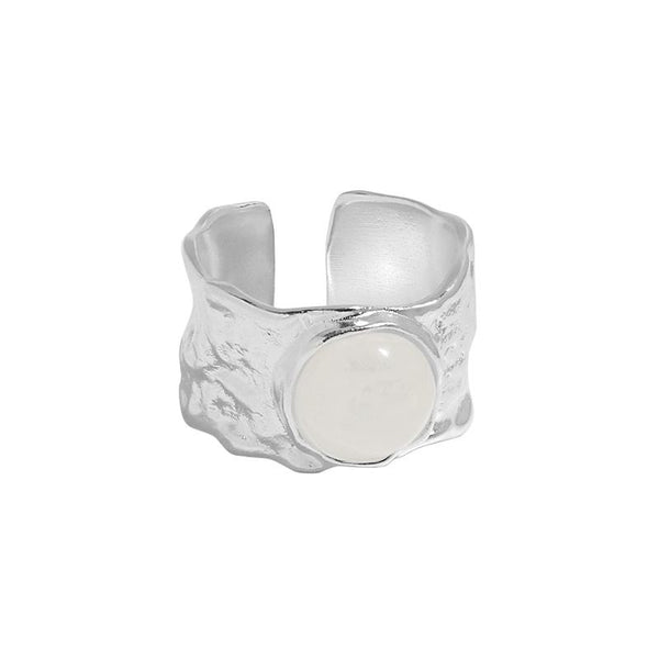Lovcia 925 Sterling Silver Adjustable Ring With Crystal-Rings-